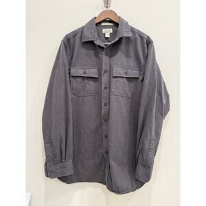 L.L. Bean Men’s Gray Chamois Shirt Large Rugged Flannel Outdoors Workwear